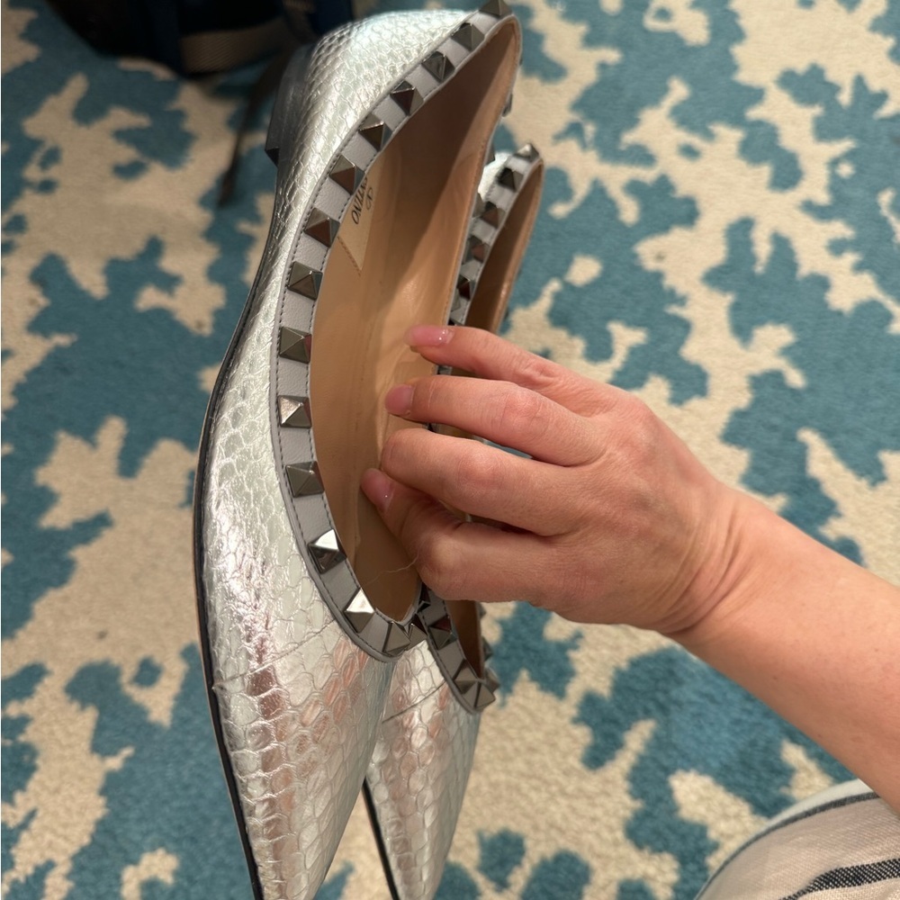 Valentino Silver Studded Women's Flats size 36 - Picture 6 of 6